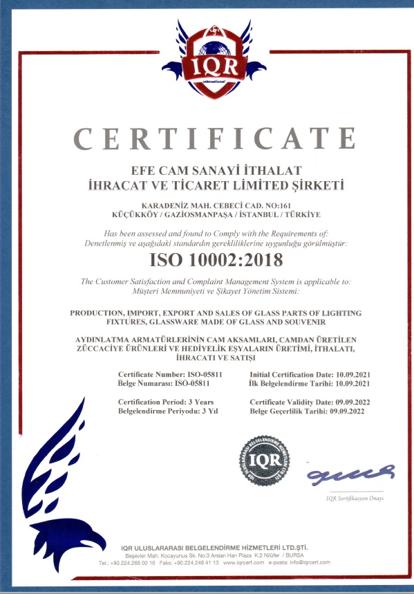 efecam certificate 10002