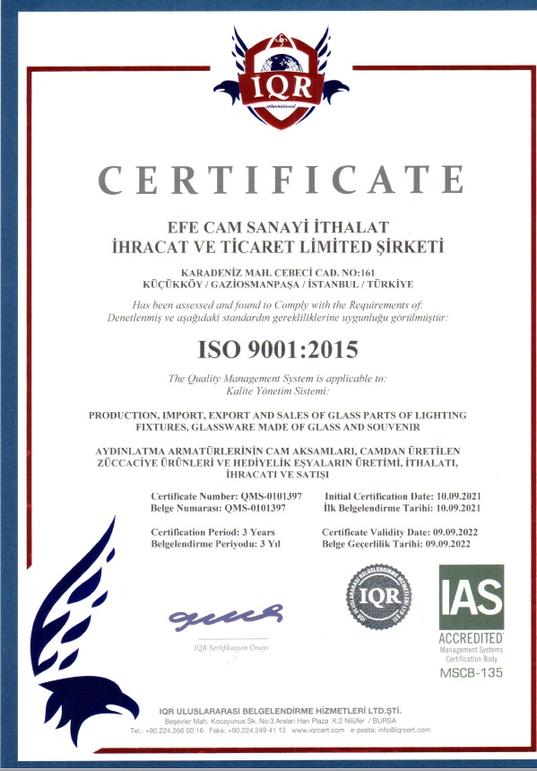 efecam certificate 9001